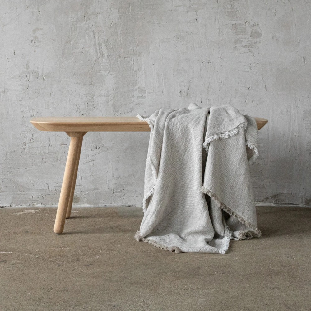 Washed Linen Throw Blanket in Neutral. Linen bedspread made from European flax certified linen.