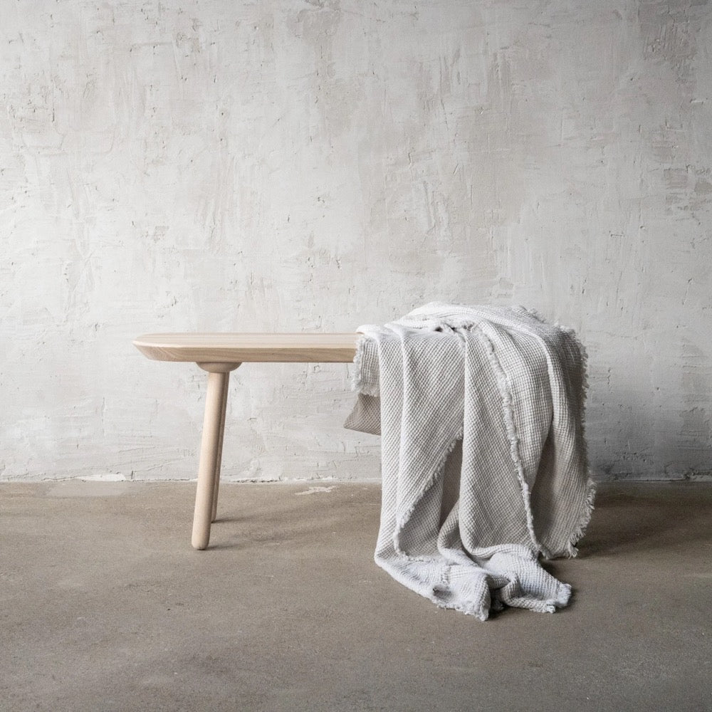 Waffle Linen Throw Blanket in Various Colours With Hand Made Fringes. Twin, Queen