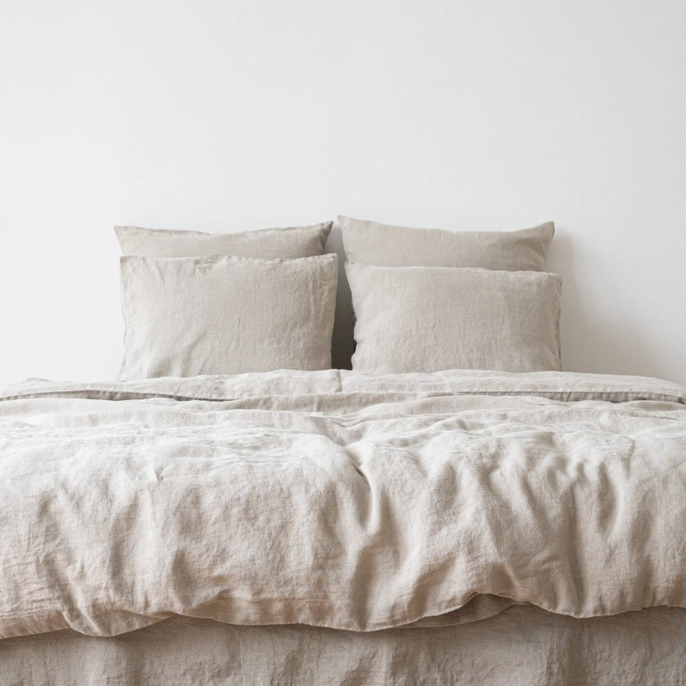 Washed Linen Duvet Cover Natural * Queen, King and other sizes * Pure European linen